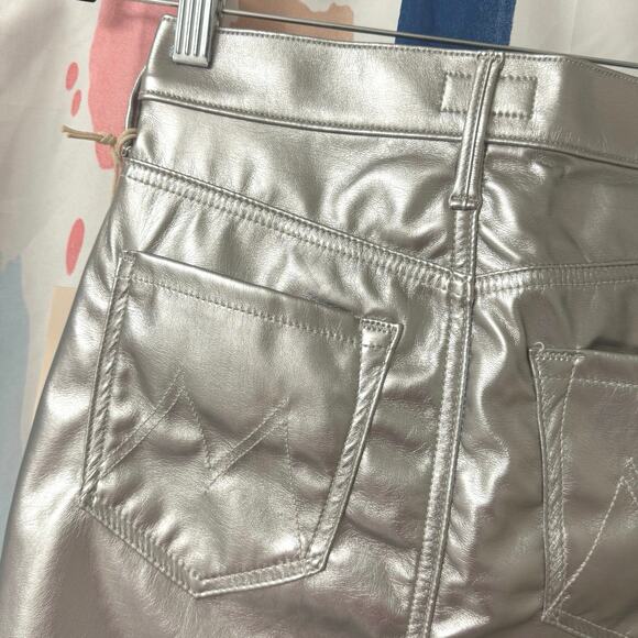 MOTHER The Vagabond Mini Skirt in Silver Dagger Size 25 - Picture 9 of 15